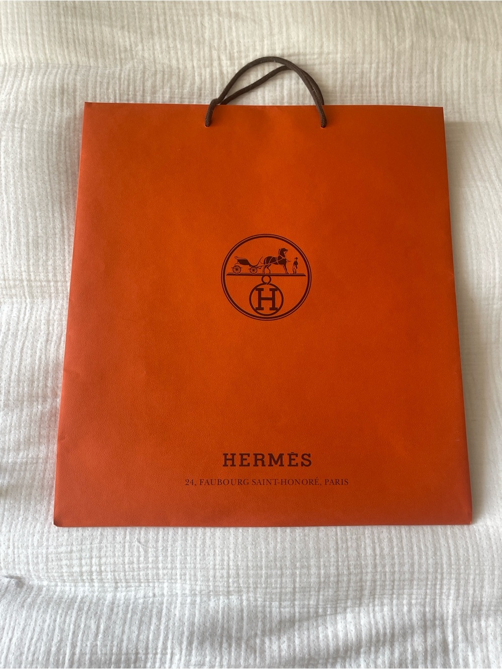Hermes Orange Shopping Paper Bag Large